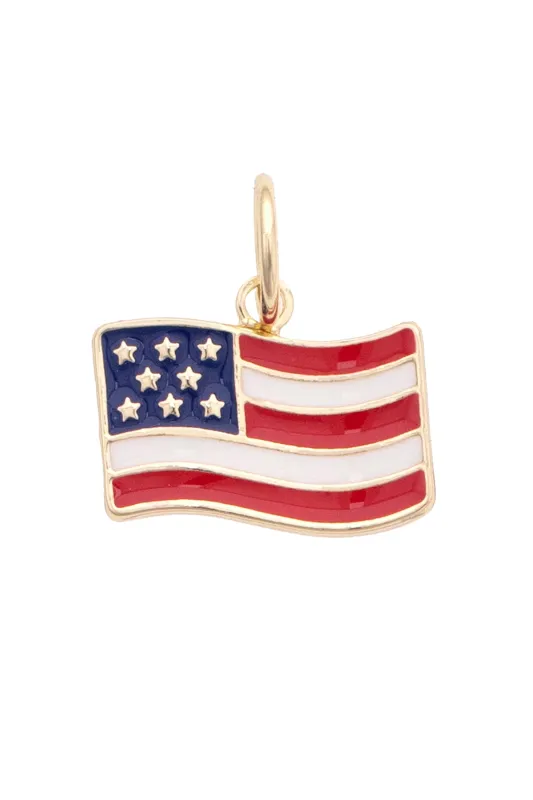 American Flag Charm in Red and Blue sold by Canvas Style