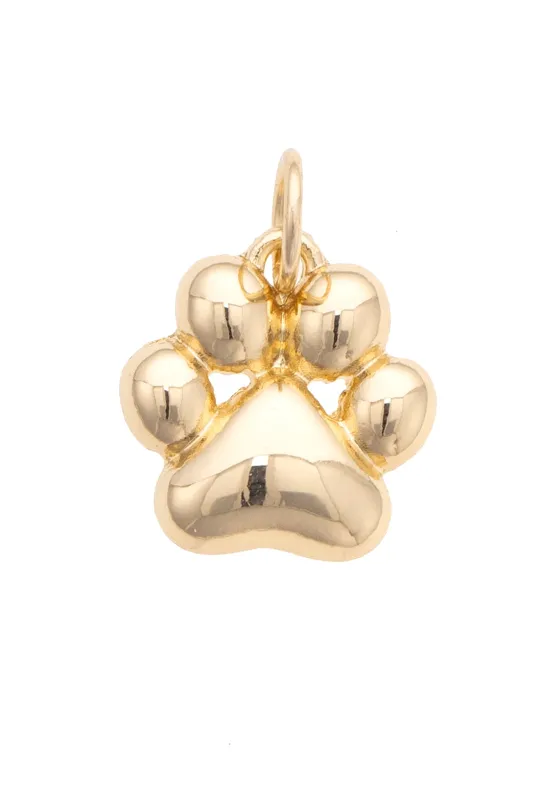 Puffy Paw Charm in Shiny Gold sold by Canvas Style