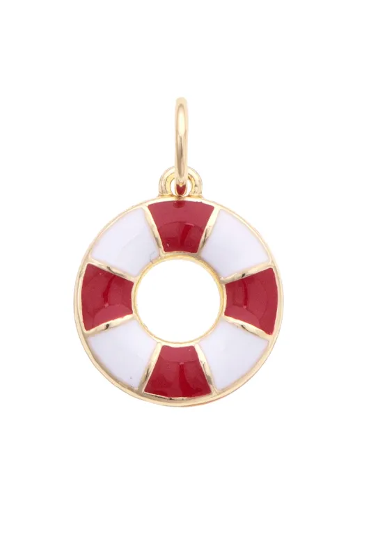 Life Ring Charm in Red and White sold by Canvas Style