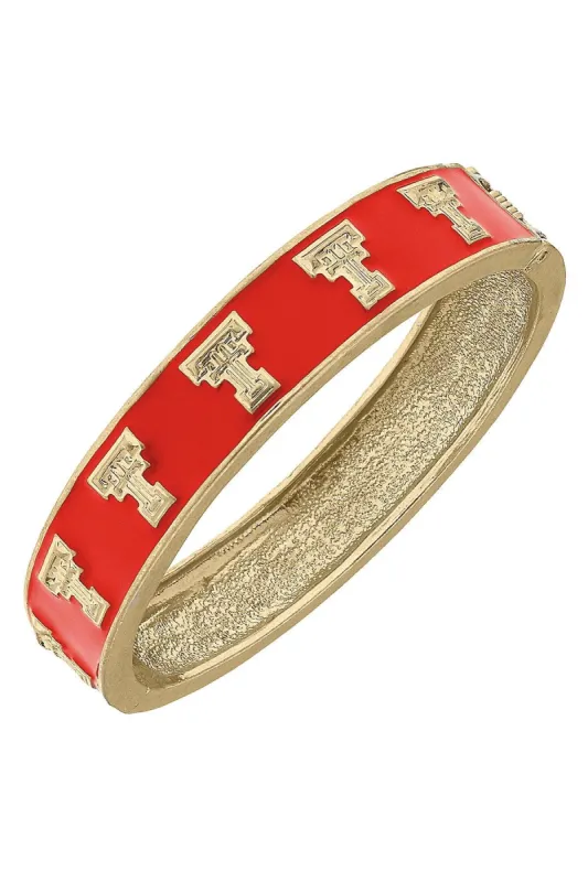 Texas Tech Red Raiders Enamel Logo Hinge Bangle - FINAL SALE sold by Canvas Style