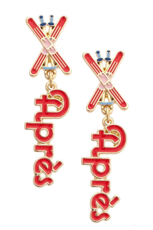 Après Script Earrings in Red sold by Canvas Style