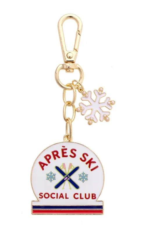 Après Ski Social Club Bag Charm in Shiny Gold made by Canvas Style