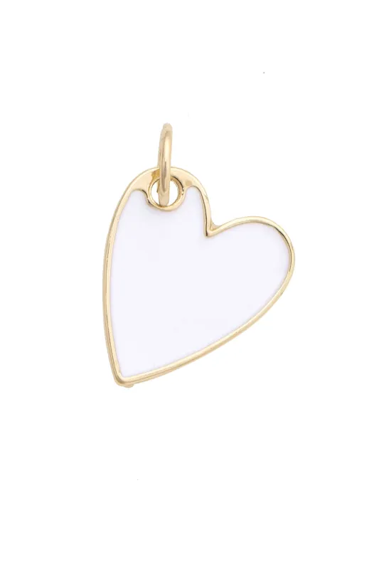 Enamel Heart Charm in White sold by Canvas Style