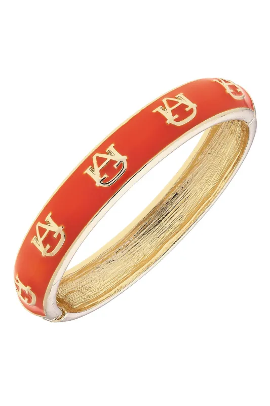 Auburn Tigers Sculpted Enamel Logo Hinge Bangle in Orange sold by Canvas Style