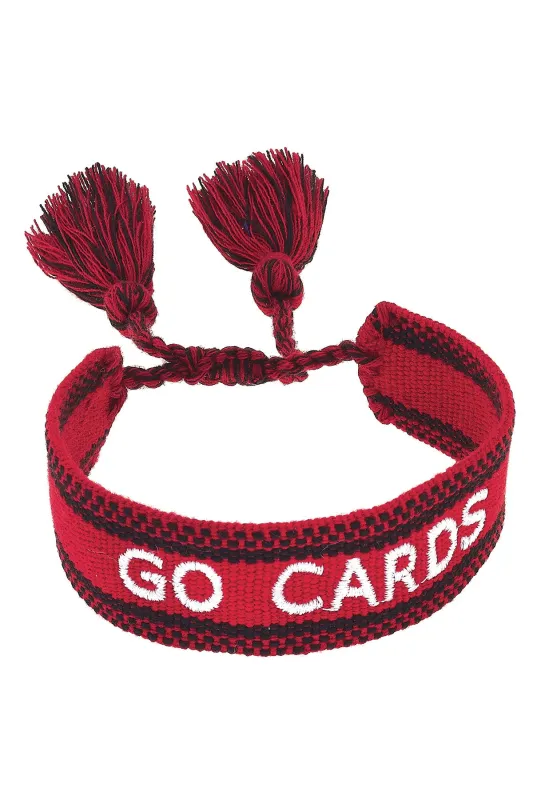 Louisville Cardinals Woven Tassel Bracelet in Red sold by Canvas Style