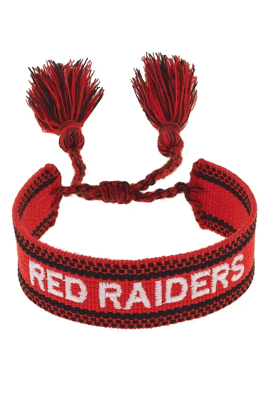 Texas Tech Red Raiders Woven Tassel Bracelet in Red sold by Canvas Style