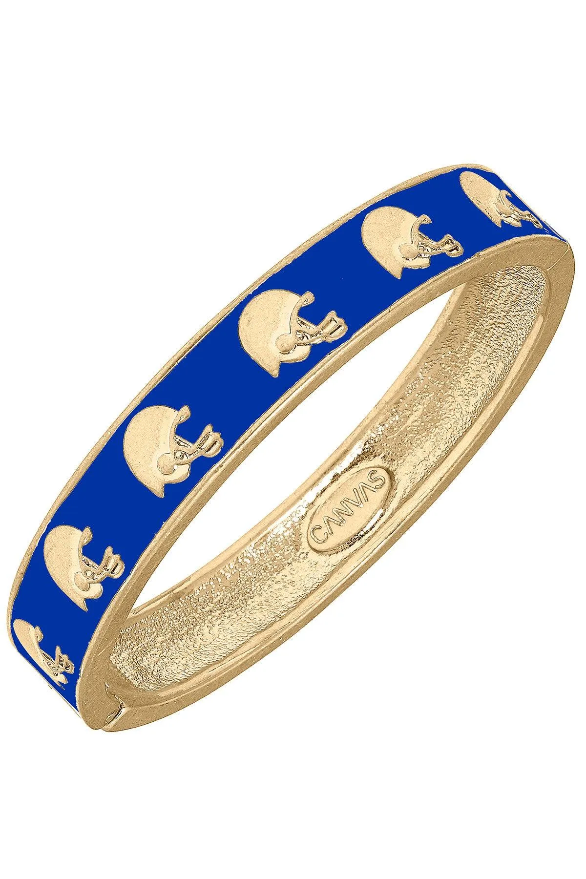 Game Day Enamel Football Helmet Hinge Bangle in Blue sold by Canvas Style
