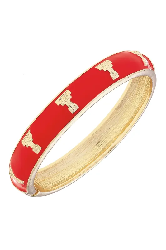 Texas Tech Red Raiders Sculpted Enamel Logo Bangle in Red sold by Canvas Style