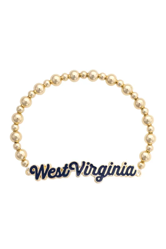 West Virginia Mountaineers Autograph Enamel Stretch Bracelet made by Canvas Style