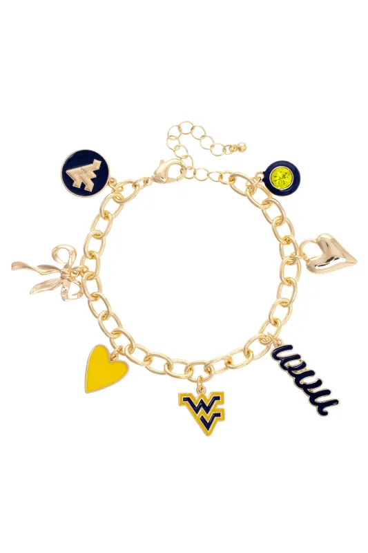 West Virginia Mountaineers Enamel Icons Charm Bracelet made by Canvas Style