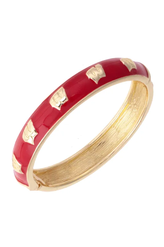 Wisconsin Badgers Sculpted Enamel Hinge Bangle in Red sold by Canvas Style