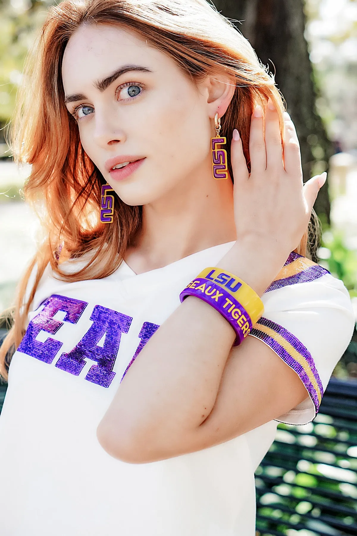 LSU Tigers Resin Cuff Bracelet sold by Canvas Style product image thumbnail 2