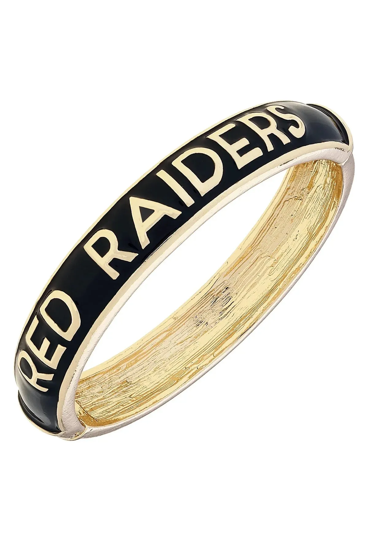 Texas Tech Red Raiders Sculpted Enamel Hinge Bangle in Black sold by Canvas Style