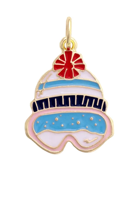 Ski Goggles Enamel Charm in Multi made by Canvas Style