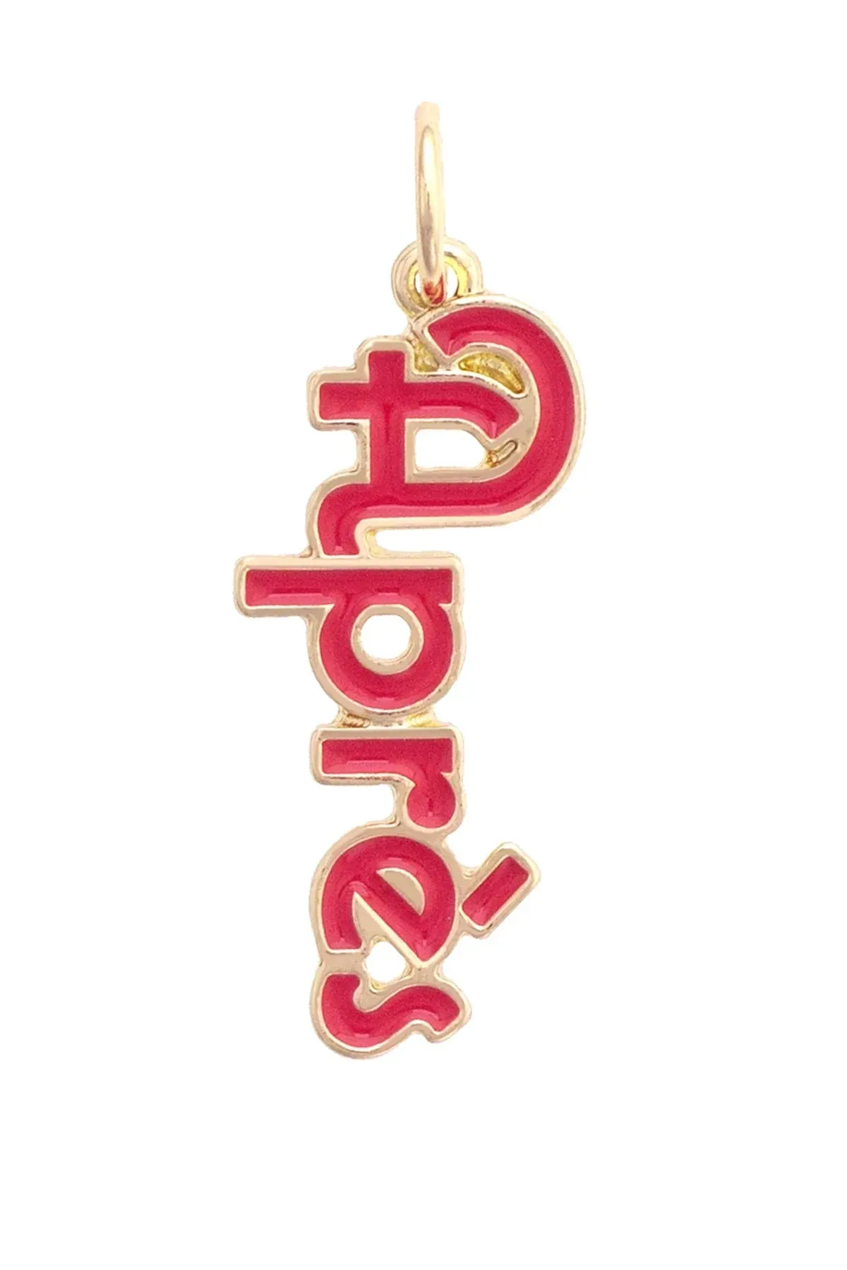 Apres Enamel Script Charm in Red sold by Canvas Style