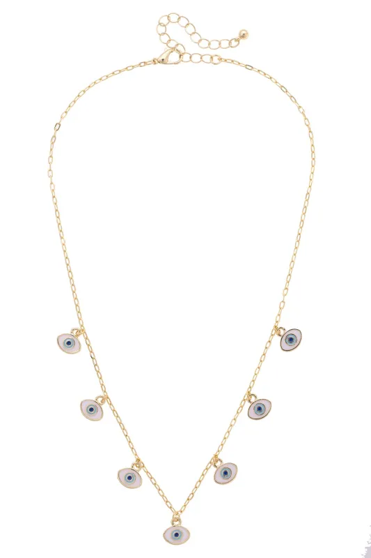 Evil Eye Charm Necklace in Shiny Gold sold by Canvas Style