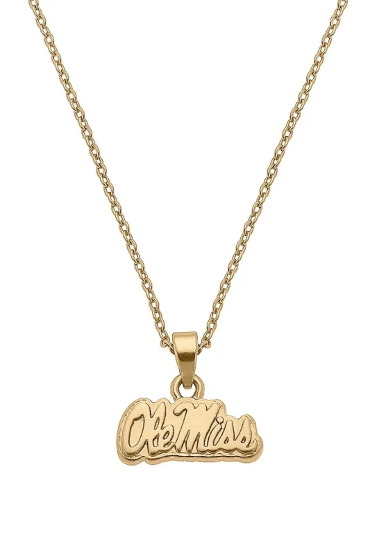 Ole Miss Rebels 24K Gold Plated Pendant Necklace sold by Canvas Style