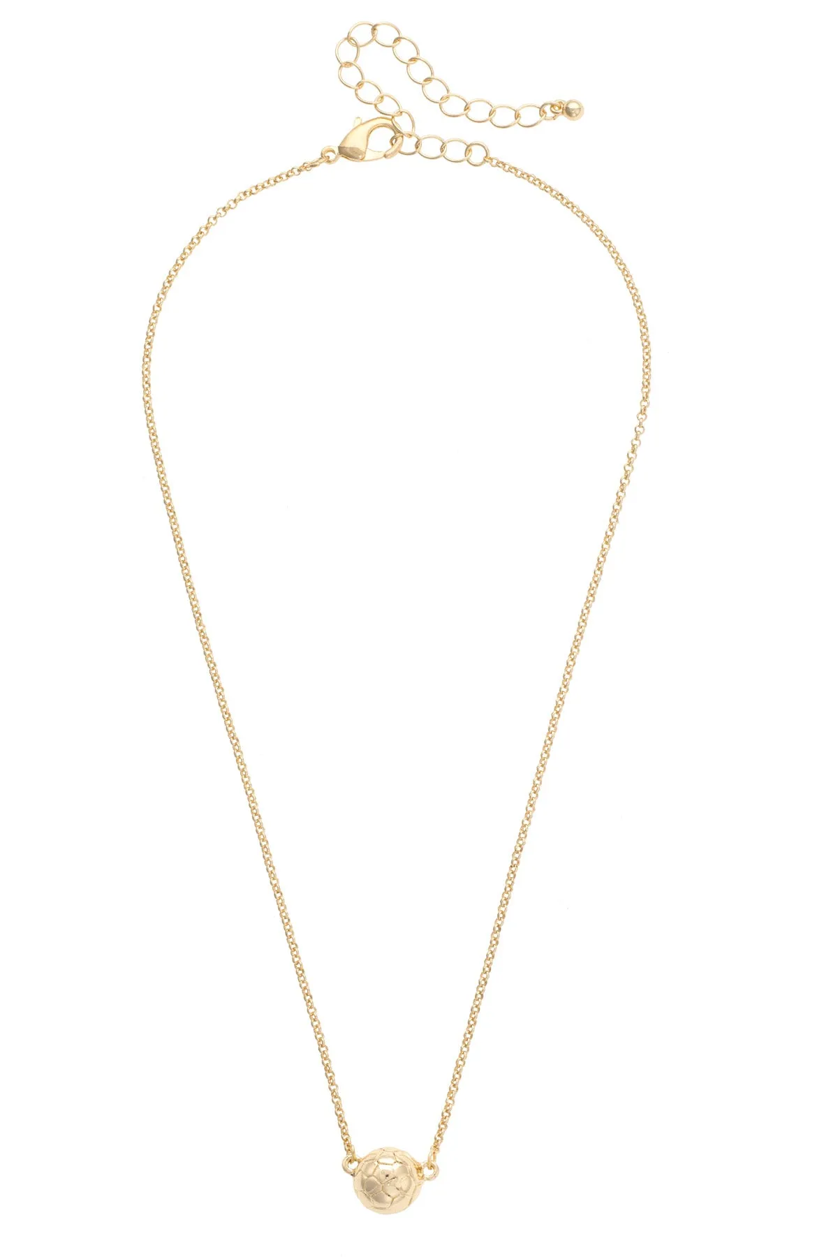Soccer Ball Necklace in Shiny Gold sold by Canvas Style product image thumbnail 2