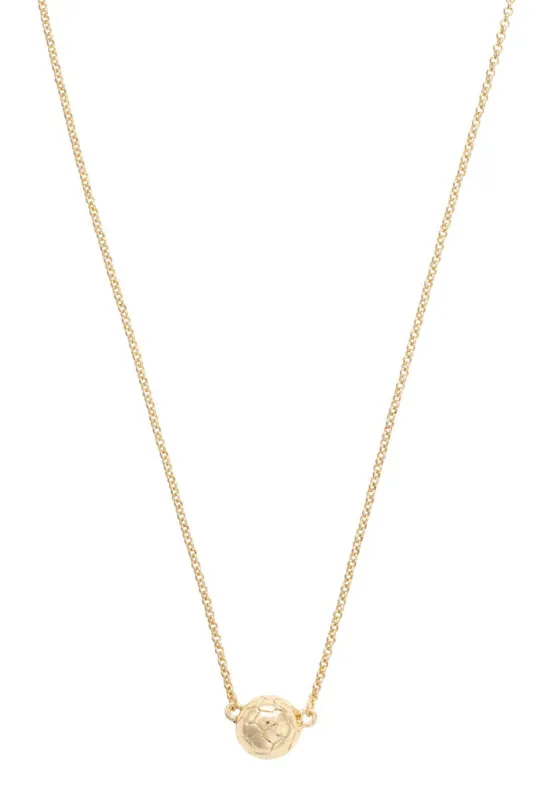 Soccer Ball Necklace in Shiny Gold sold by Canvas Style