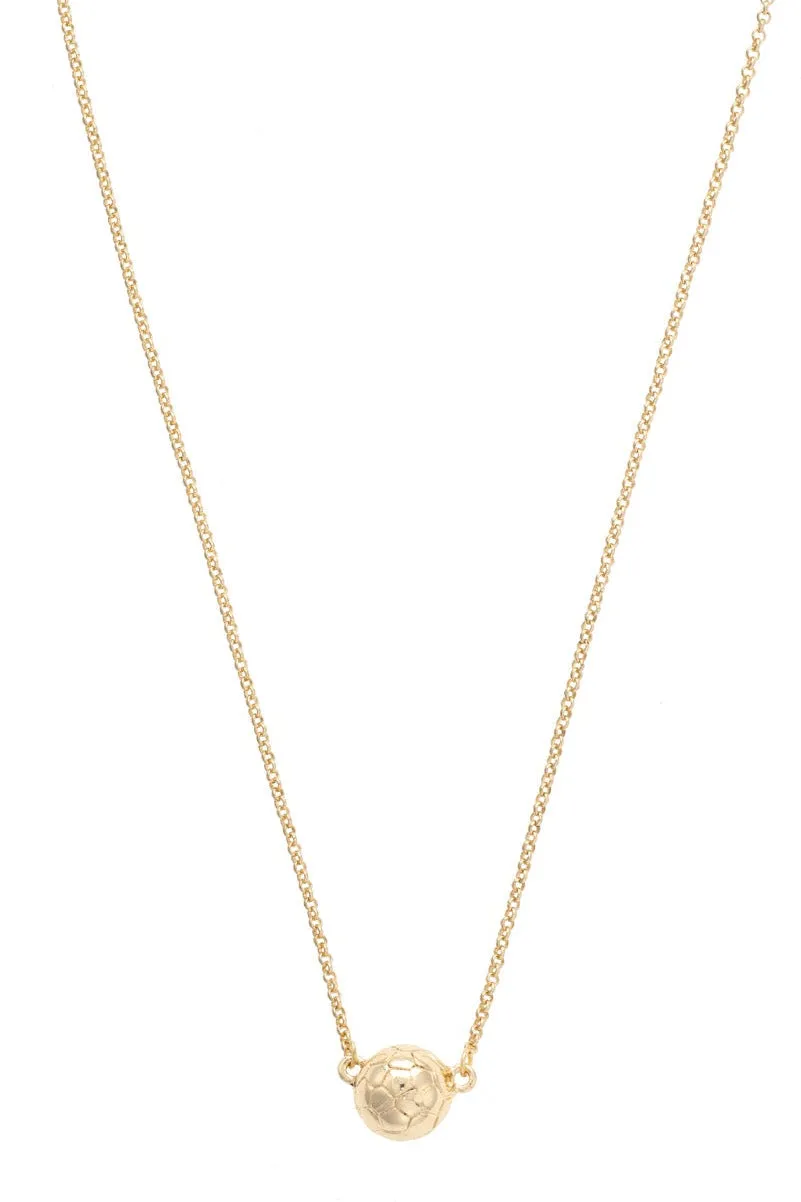 Soccer Ball Necklace in Shiny Gold sold by Canvas Style
