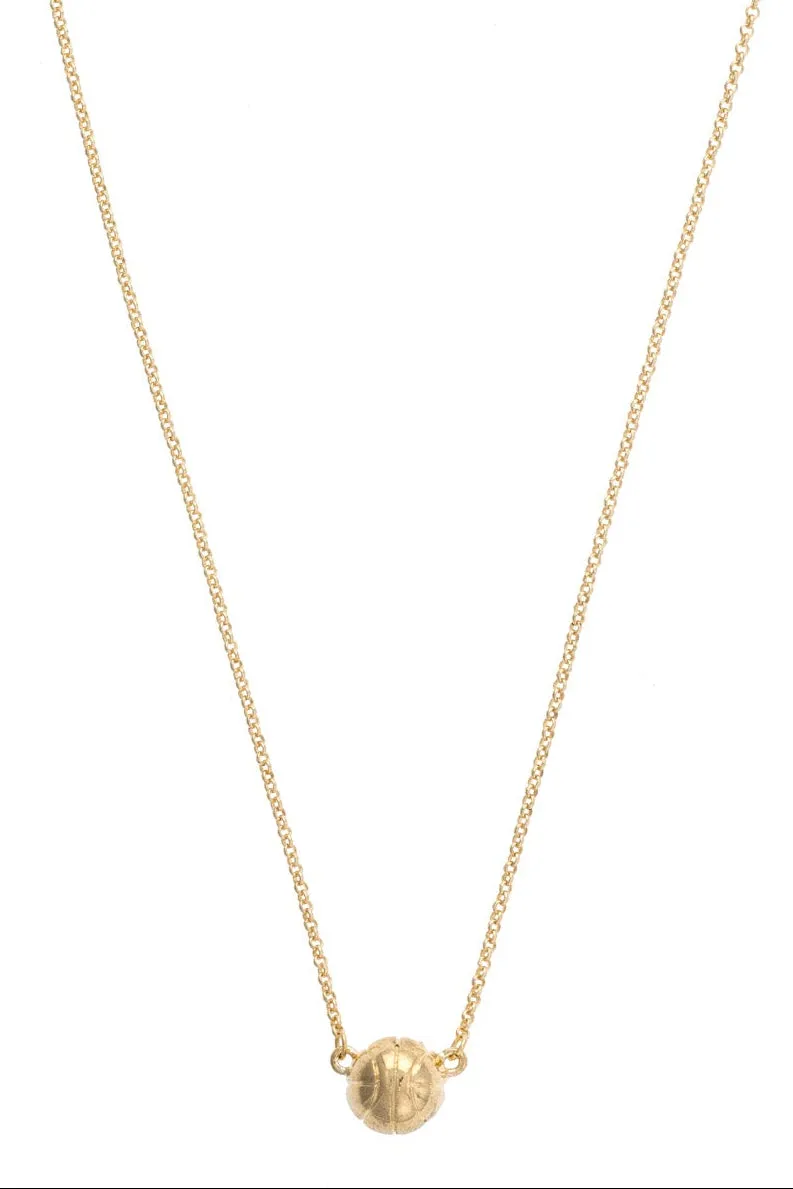 Basketball Necklace in Shiny Gold sold by Canvas Style