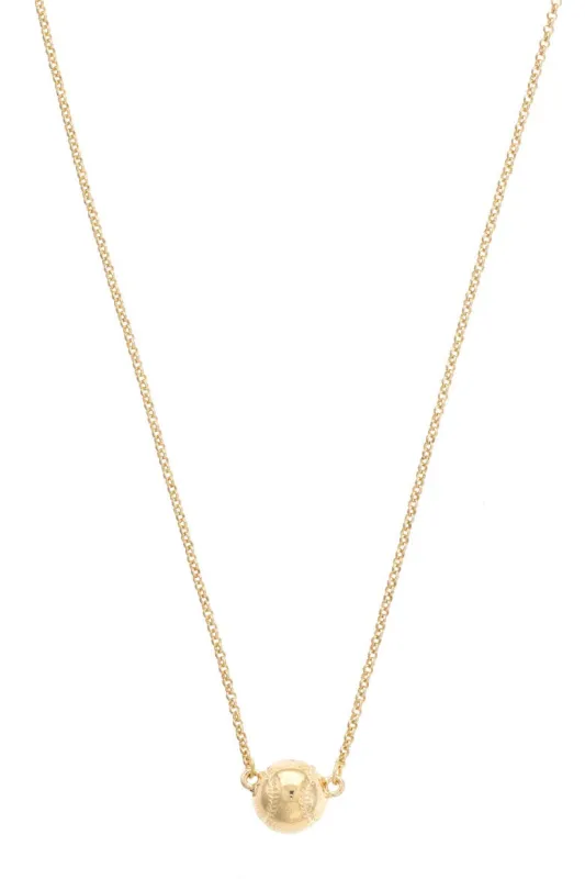 Baseball Necklace in Shiny Gold sold by Canvas Style