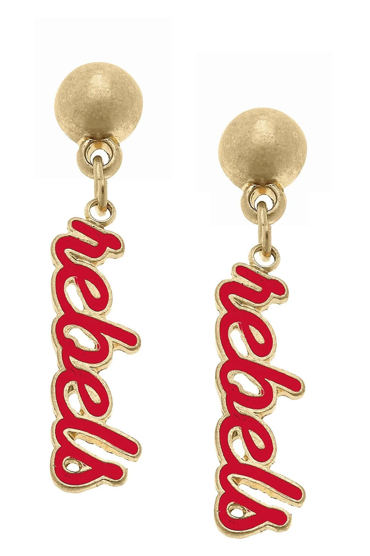 Ole Miss Rebels Enamel Script Earrings sold by Canvas Style