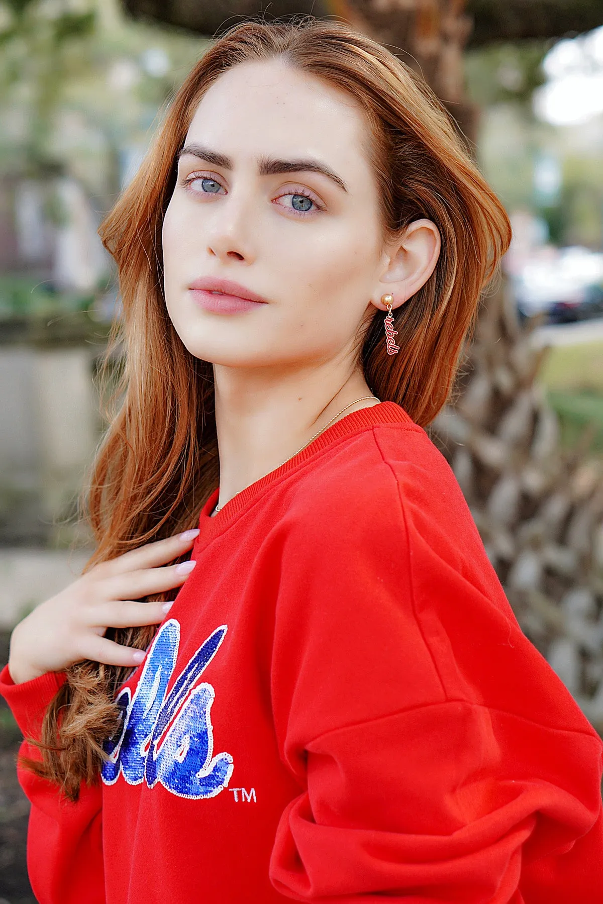 Ole Miss Rebels Enamel Script Earrings sold by Canvas Style product image thumbnail 2