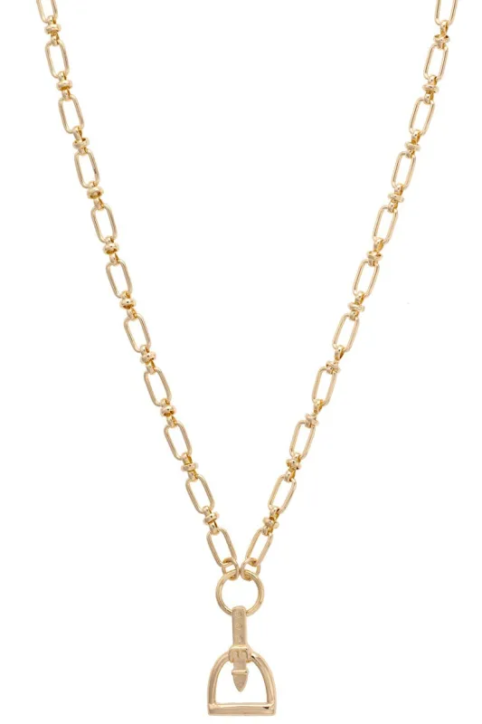 Buttercup Stirrup Necklace in Shiny Gold sold by Canvas Style