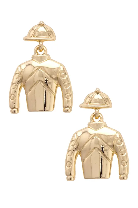 Jockey Stud Earrings in Shiny Gold made by Canvas Style