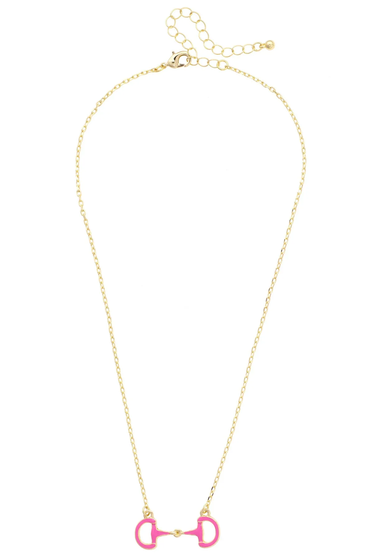 Eclipse Enamel Horsebit Necklace in Pink sold by Canvas Style product image thumbnail 2