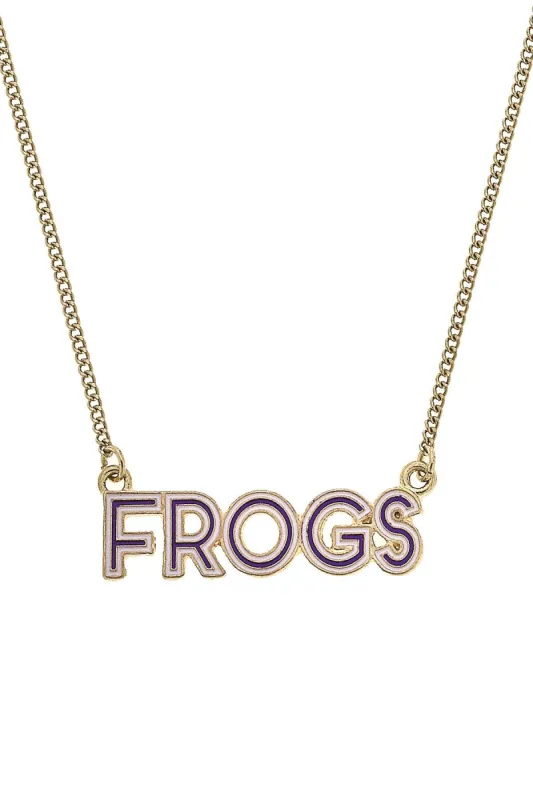 TCU Horned Frogs Outline Enamel Necklace sold by Canvas Style