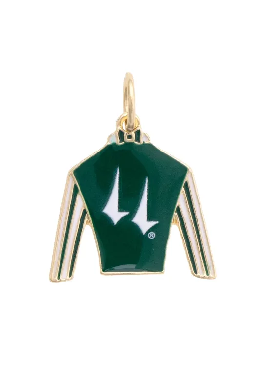 Churchill Downs Enamel Jockey Silk Charm in Green made by Canvas Style