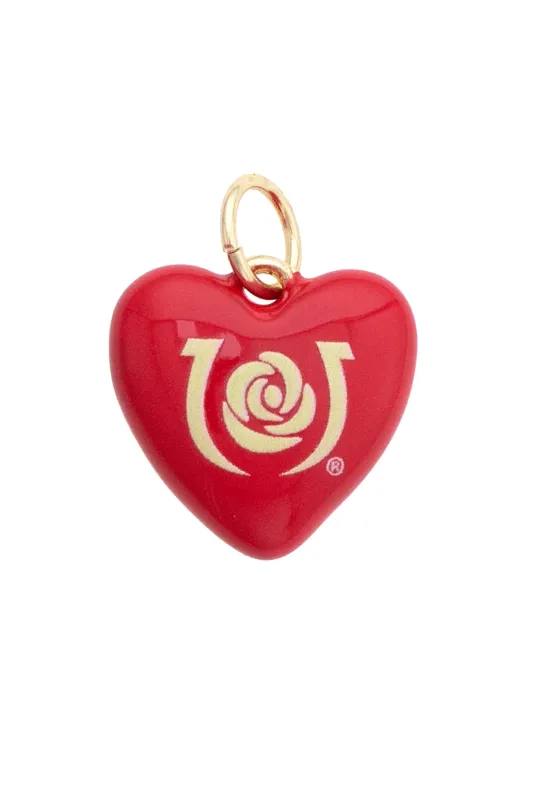 Kentucky Derby Enamel Heart Charm in Red made by Canvas Style