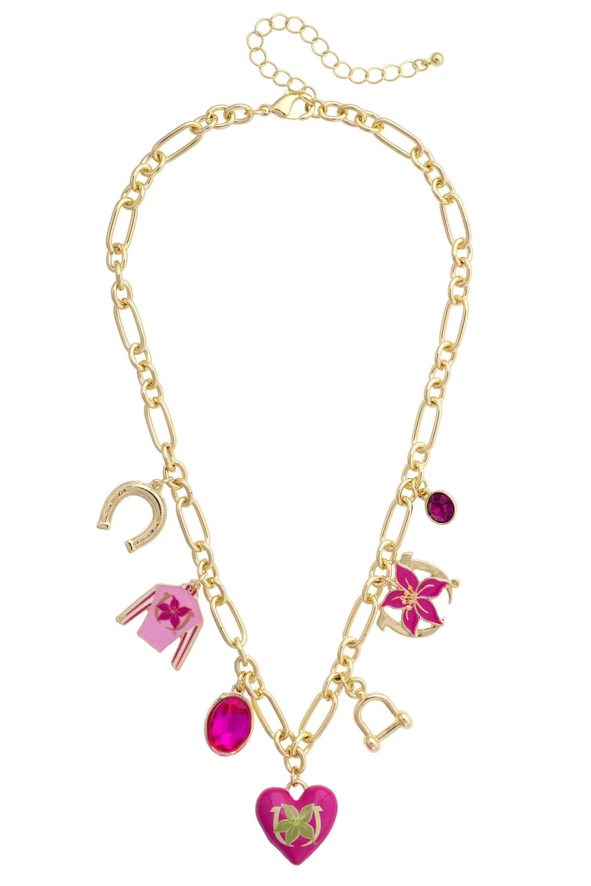 Stargazer Jockey Silk Enamel Charm Necklace in Pink sold by Canvas Style product image thumbnail 2