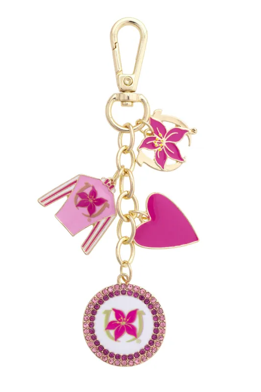 Stargazer Jockey Silk Enamel Cluster Bag Charm in Pink sold by Canvas Style