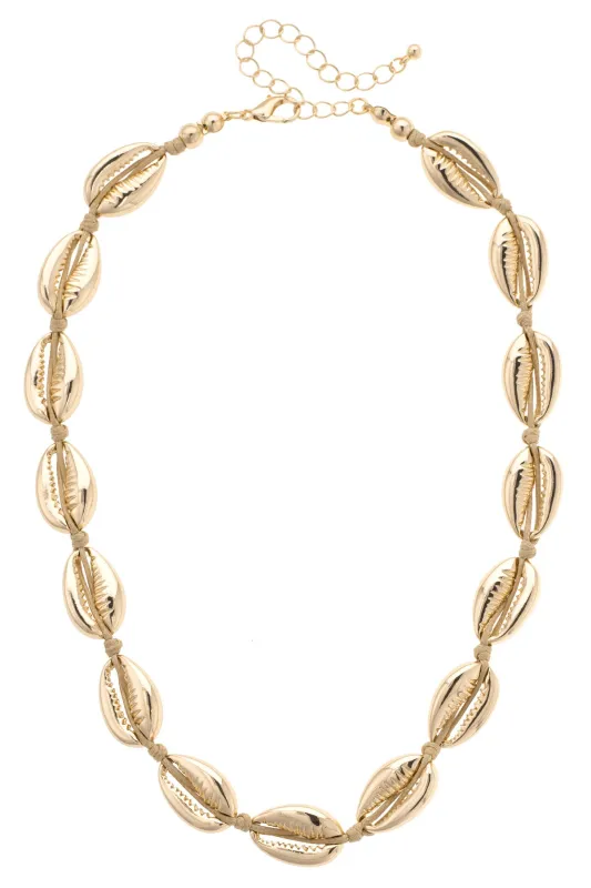 Shell Chain Necklace in Shiny Gold sold by Canvas Style