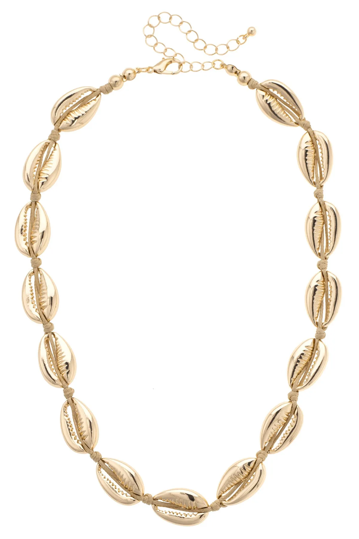 Shell Chain Necklace in Shiny Gold sold by Canvas Style