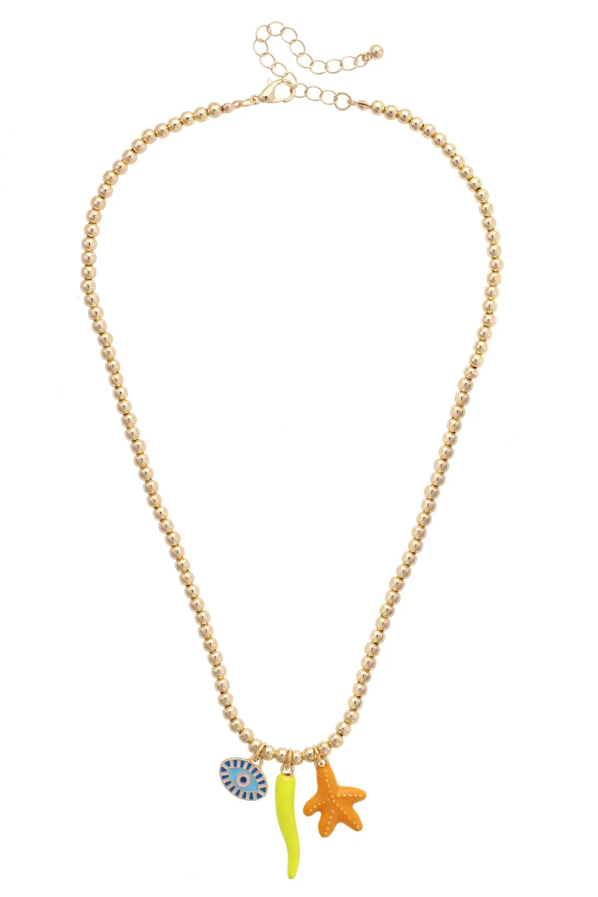 Aegean Sea Ball Bead Necklace in Shiny Gold sold by Canvas Style product image thumbnail 2