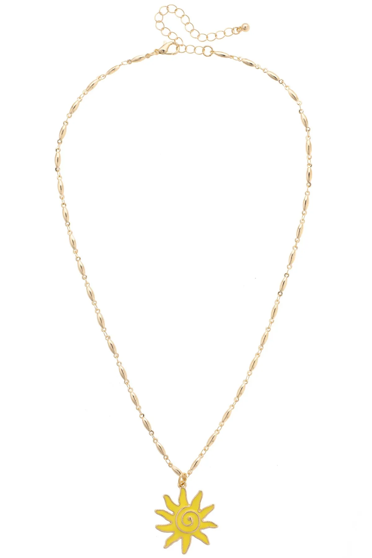 Sunshine Enamel Pendant Necklace In Shiny Gold sold by Canvas Style product image thumbnail 2