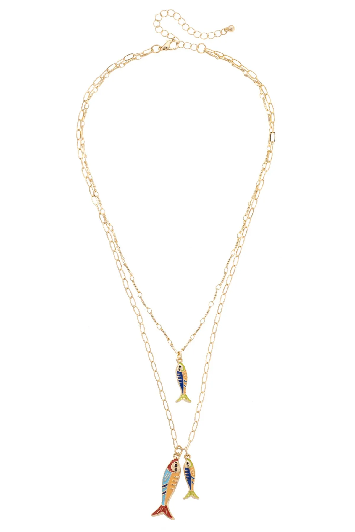 Sardine Enamel Layered Necklace in Shiny Gold sold by Canvas Style product image thumbnail 3