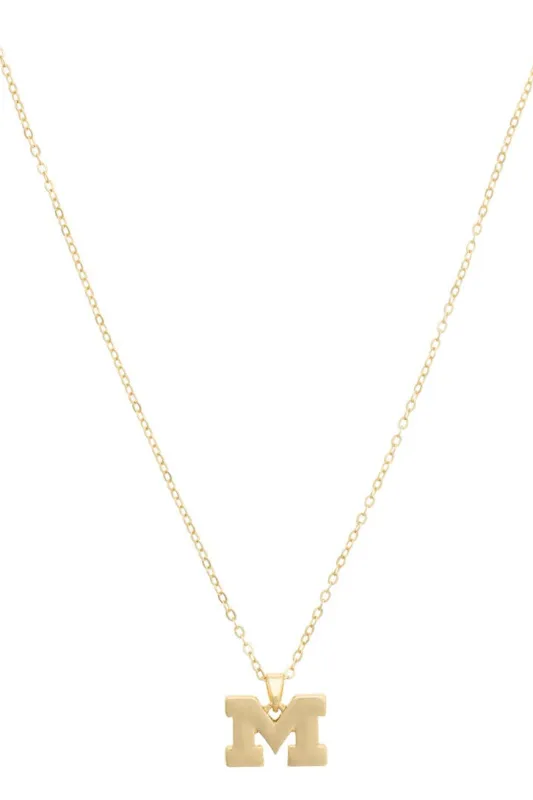 Michigan Wolverines 24K Gold Plated Pendant Necklace made by Canvas Style