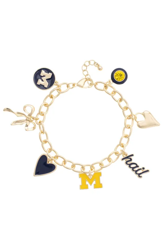Michigan Wolverines Enamel Icons Charm Bracelet made by Canvas Style
