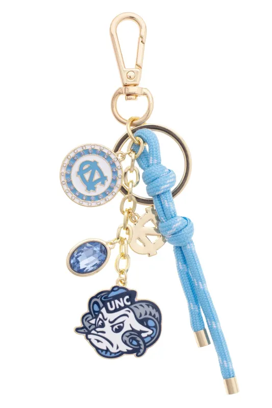 North Carolina Tar Heels Cluster Bag Charm in Blue made by Canvas Style