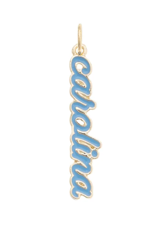 North Carolina Tar Heels Enamel Script Charm made by Canvas Style