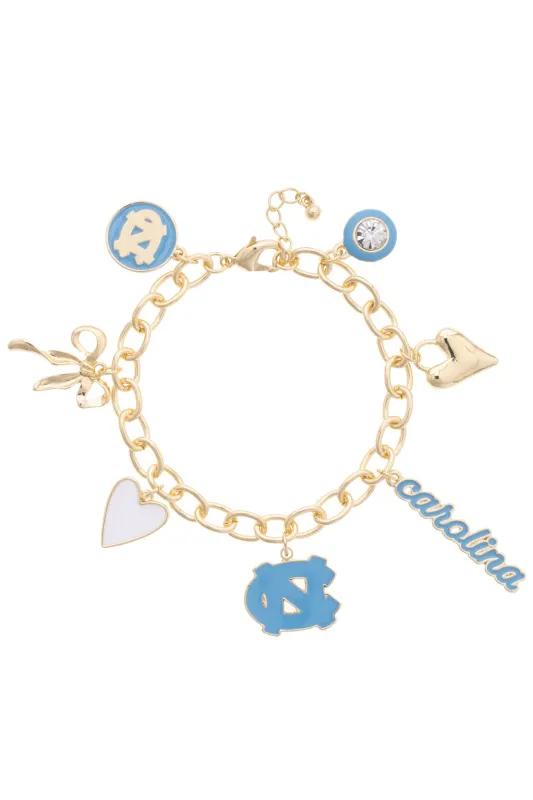 North Carolina Tar Heels Enamel Icons Charm Bracelet made by Canvas Style
