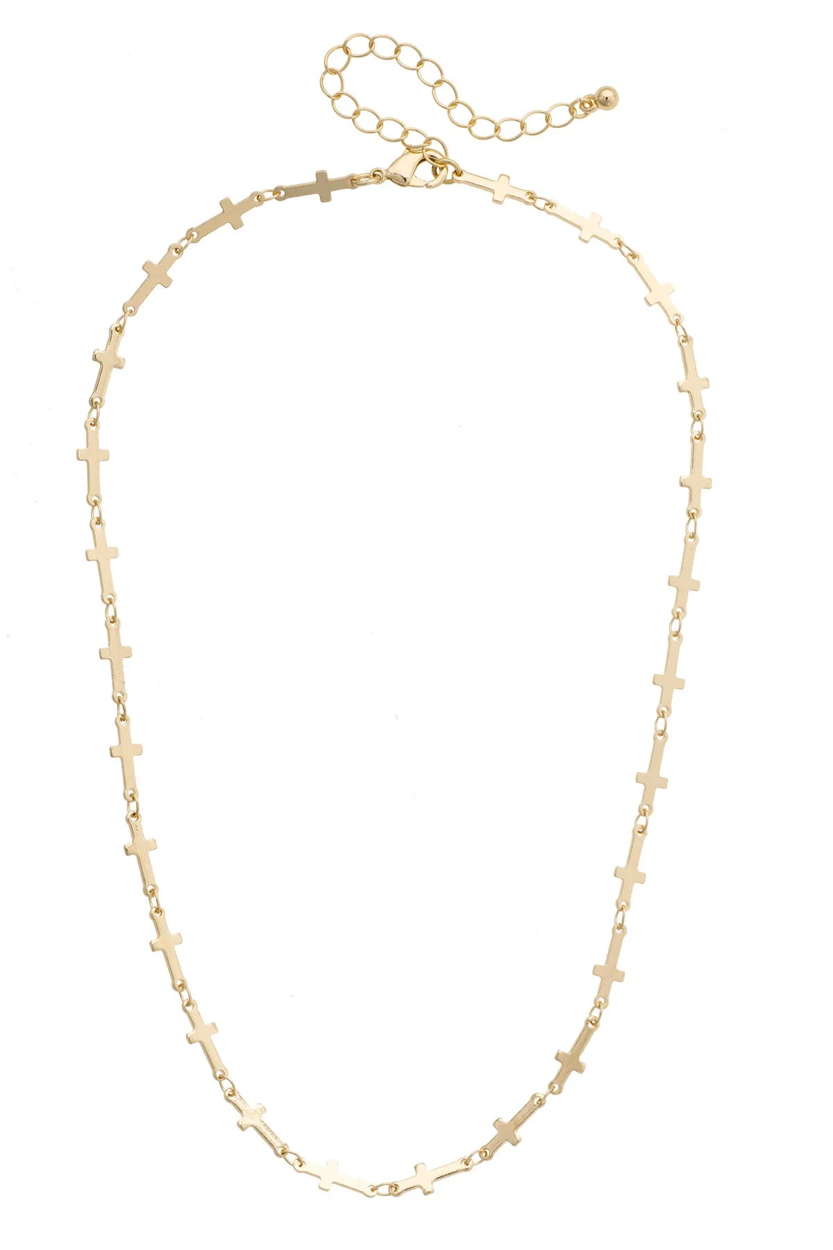 Demi Cross Linked Necklace in Shiny Gold sold by Canvas Style