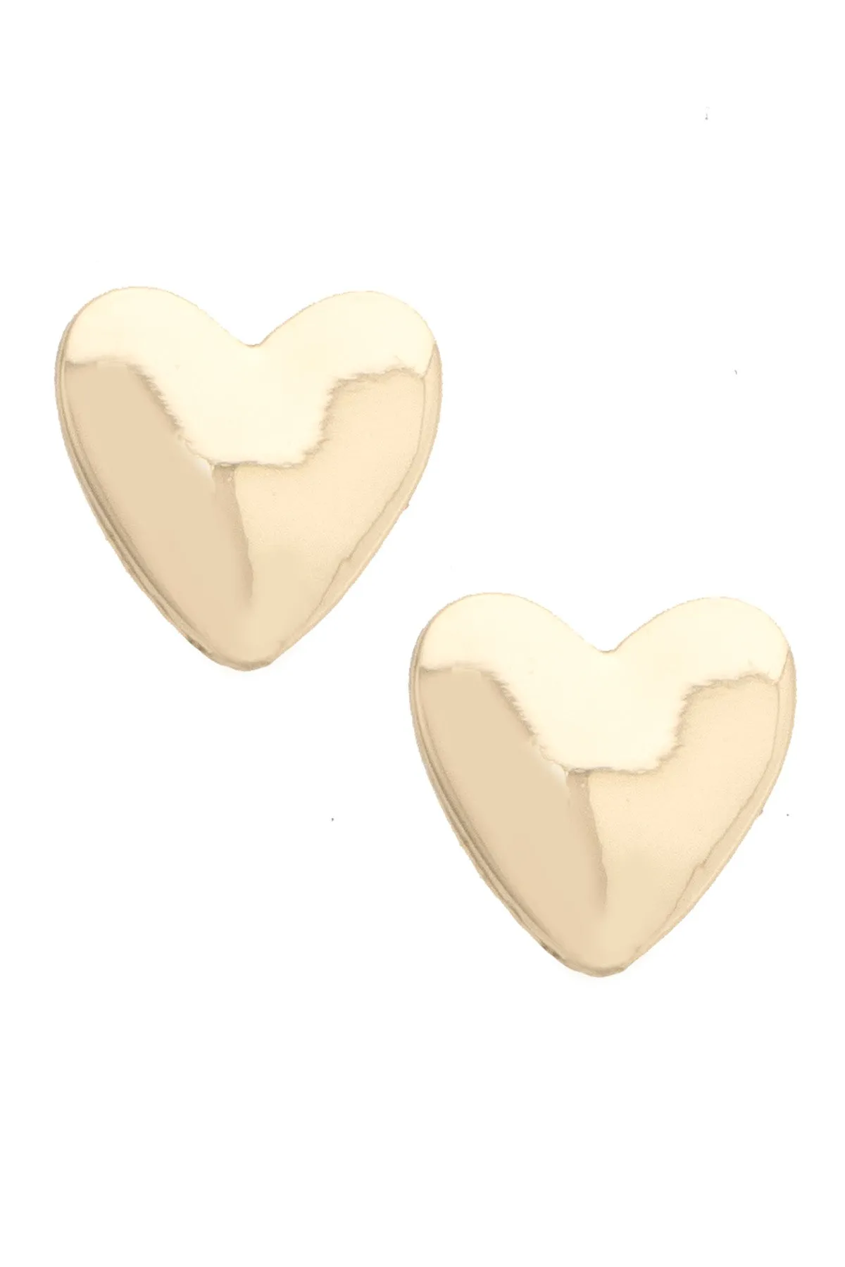 Caroline Heart Stud Earrings in Shiny Gold sold by Canvas Style