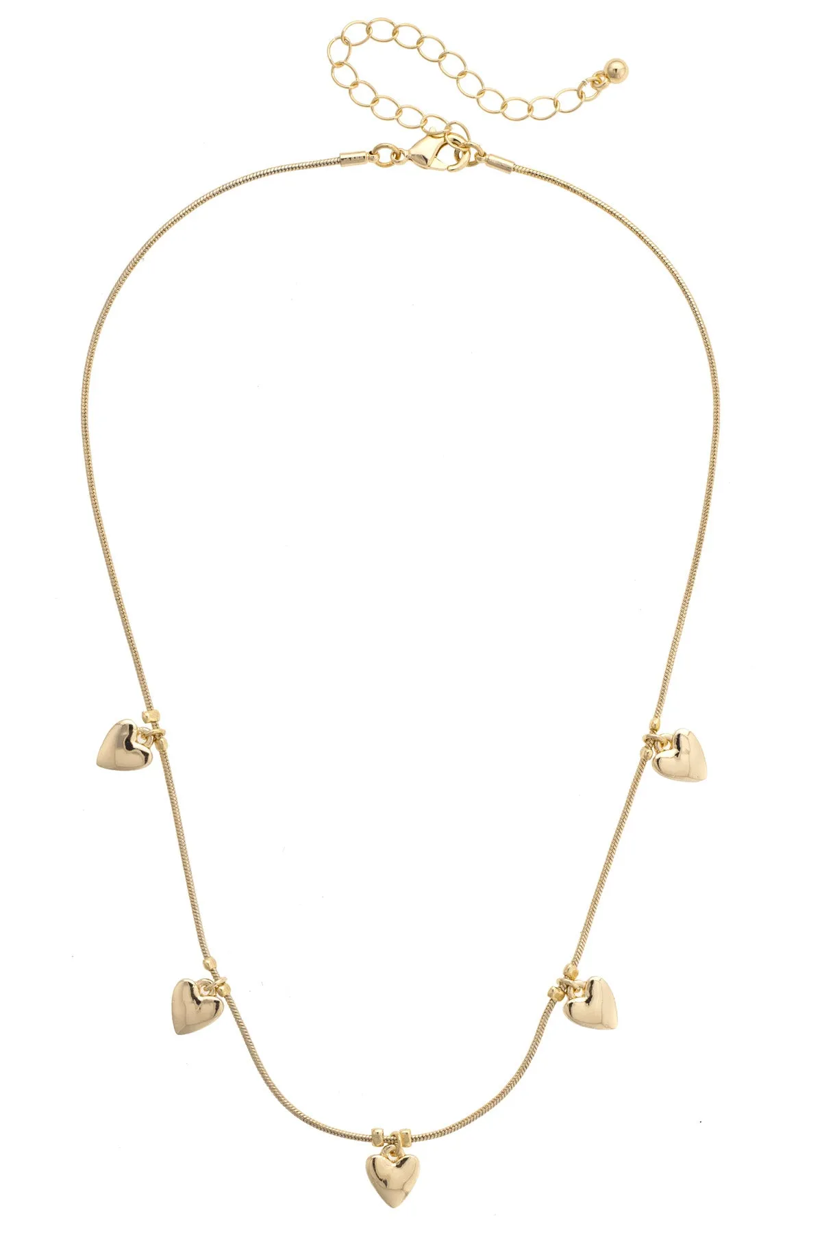 Kimmy Tiny Heart Charm Necklace in Shiny Gold sold by Canvas Style