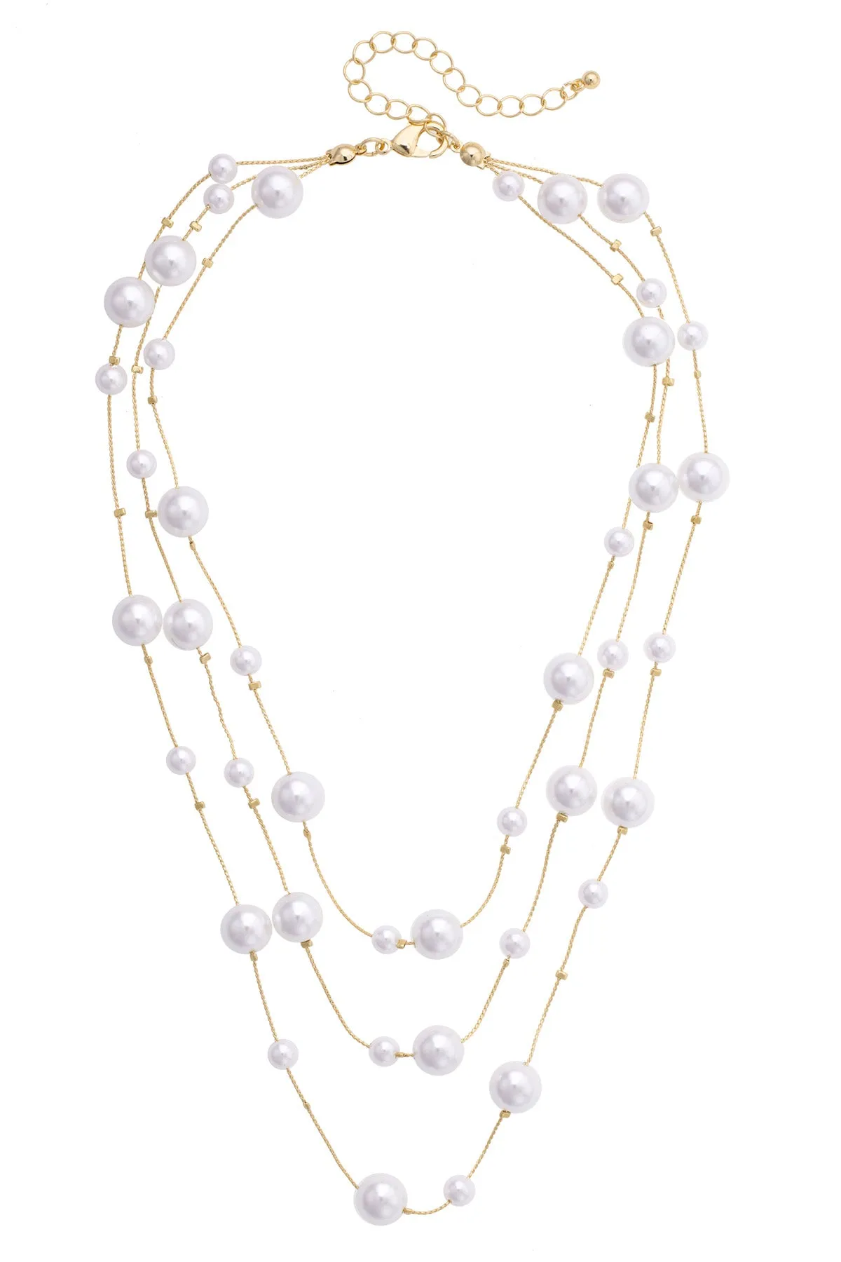 Simone Multi Pearl Layered Necklace in Ivory sold by Canvas Style